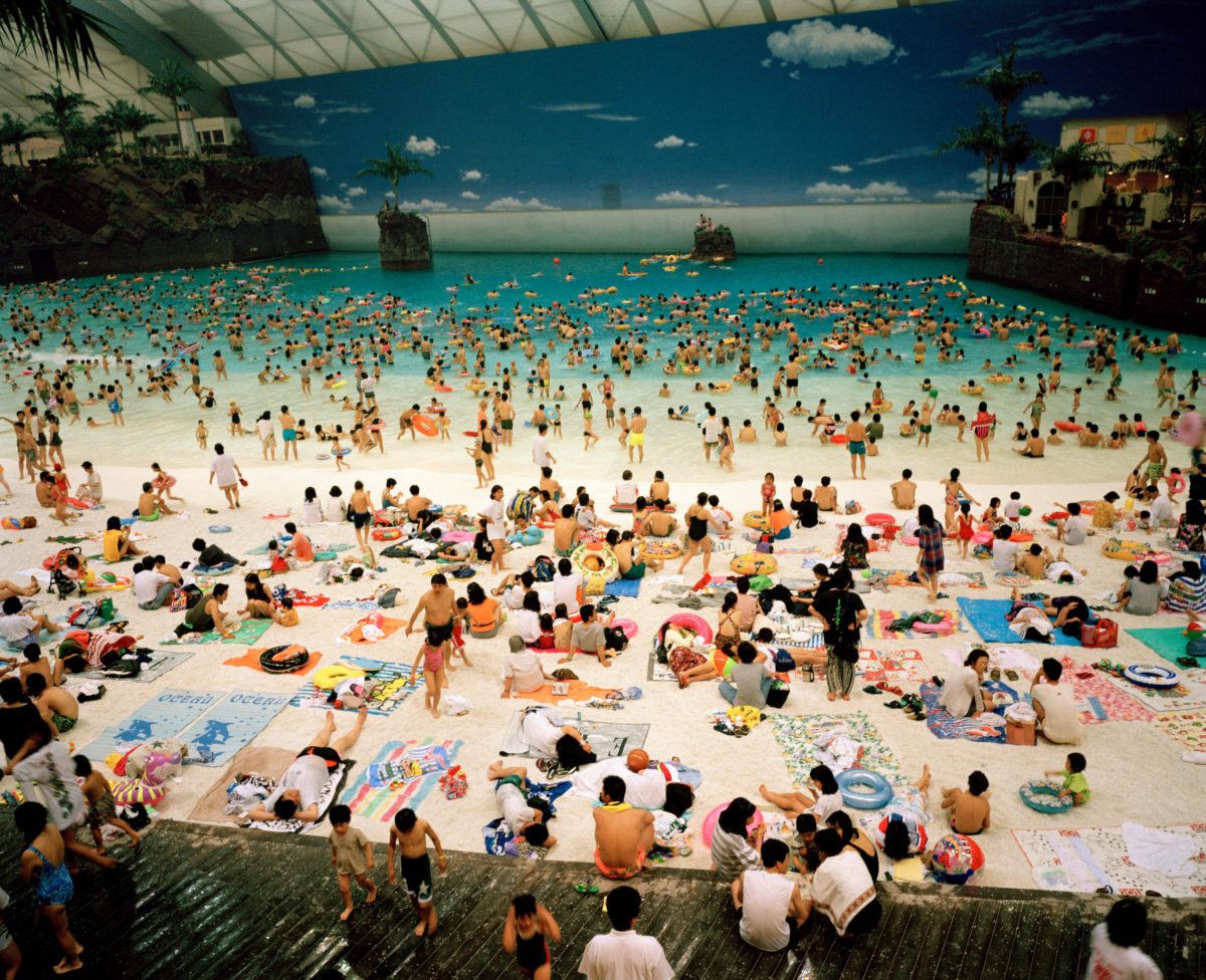 The Artificial beach inside the Ocean Dome, Miyazaki, Japan, 1996  © Martin Parr/Magnum Photos